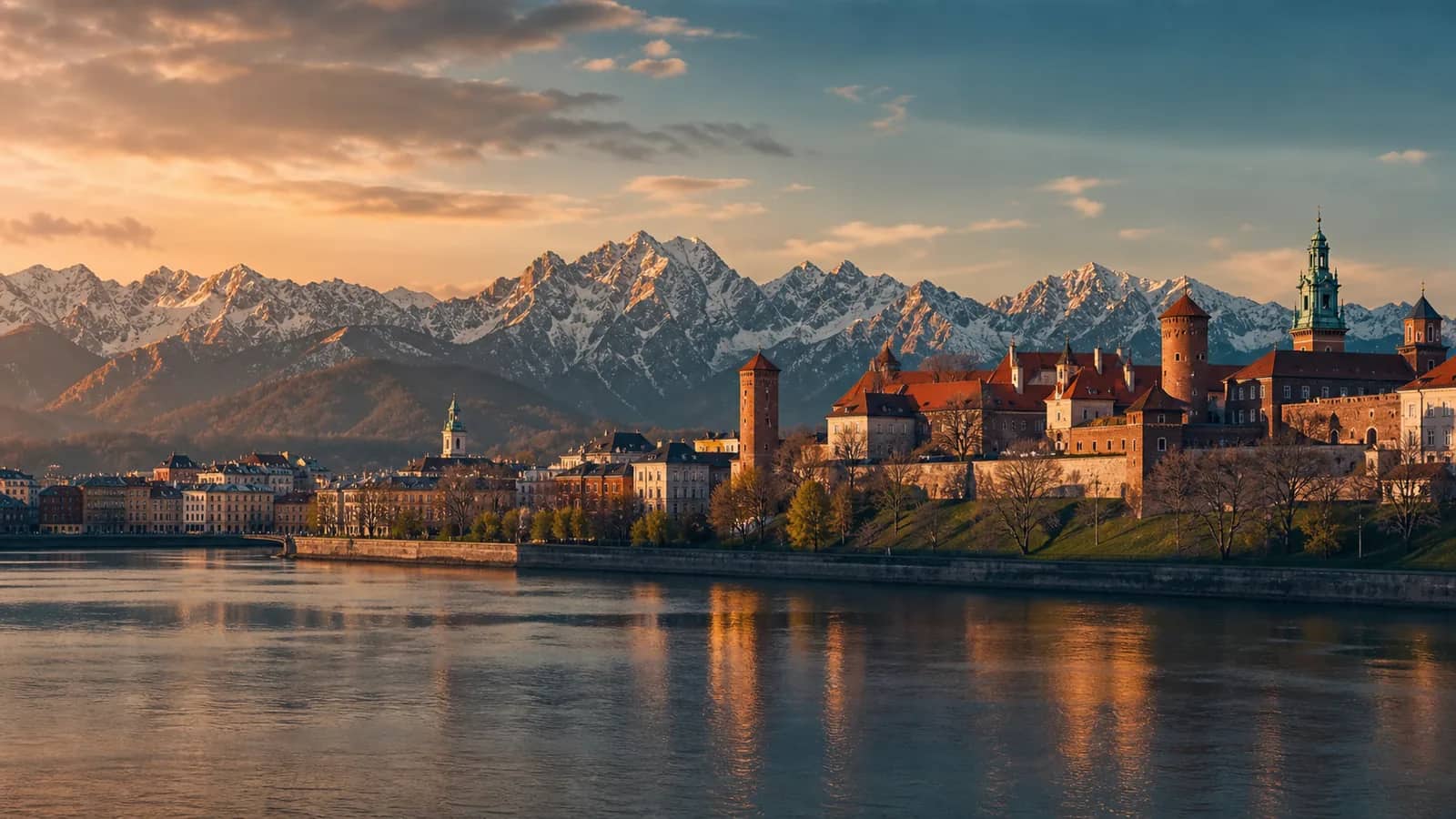 Cinematic travel view of PL, country guide