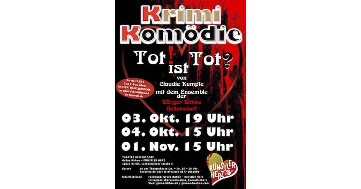 Tot ist Tot - Kriminalkomödie - Krimikomödie