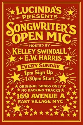 Sunday Songwriter's Open Mic Every Week at Lucinda's