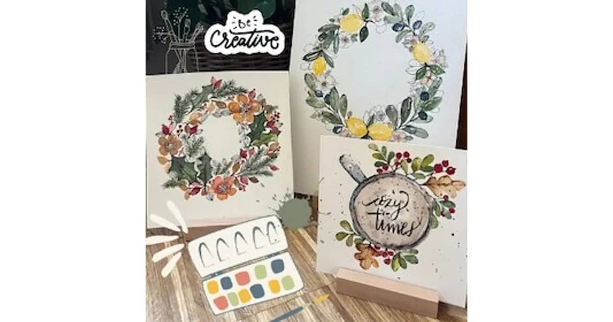 Workshops - Kreativworkshop: Aquarell in der „Loose Watercolor“-Technik: Moderne Blumenkränze