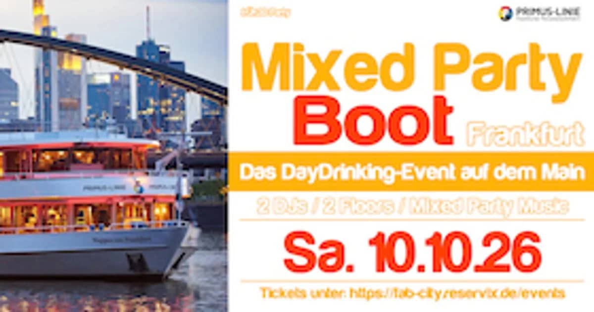 Mixed Party Boot Frankfurt - Das DayDrinking Event auf dem Main