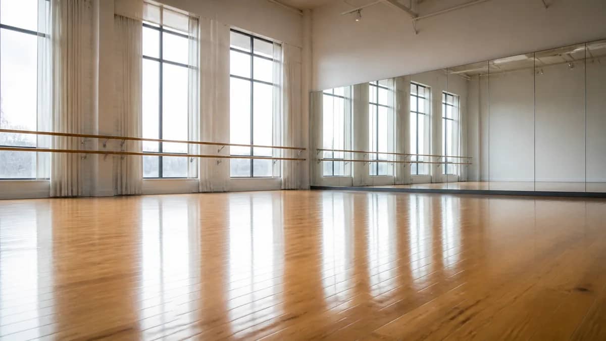A cultural venue set for a performance or exhibition.