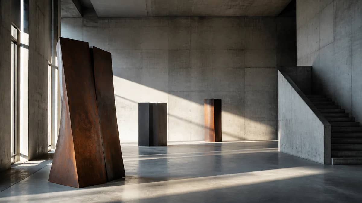A cultural venue set for a performance or exhibition.