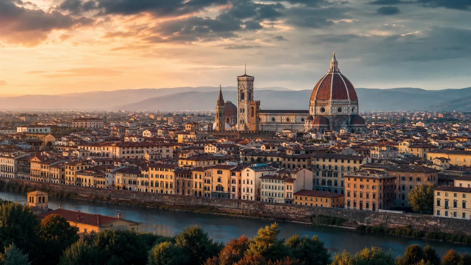 Cinematic travel view of firenze, destination guide