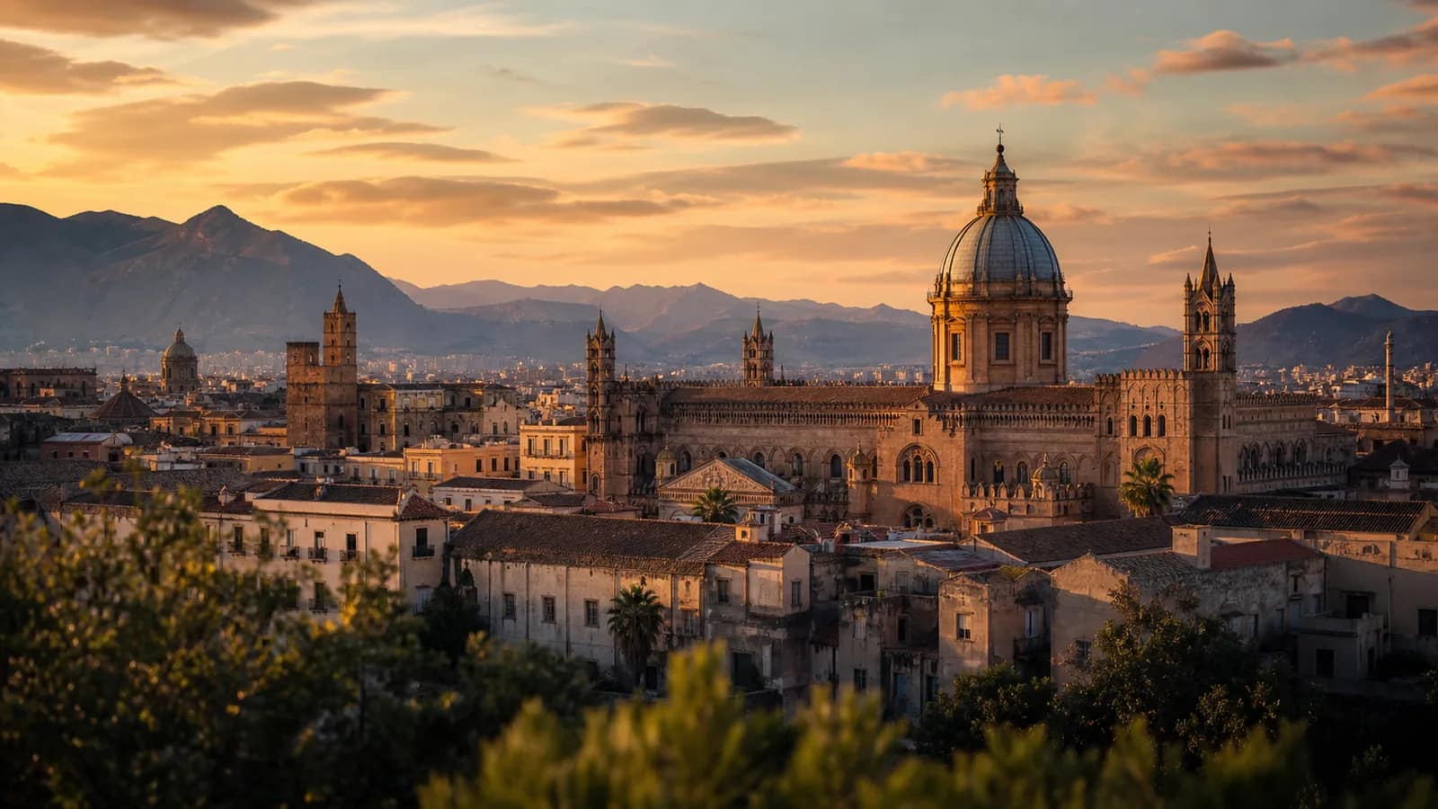 Cinematic travel view of palermo, destination guide