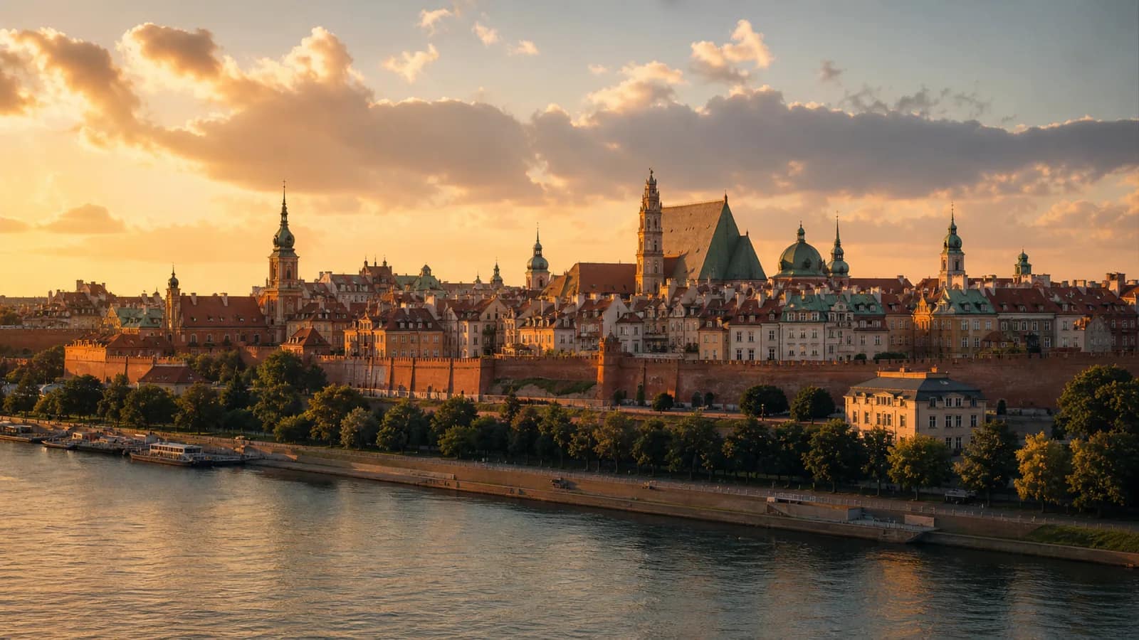 Cinematic travel view of warsaw, destination guide
