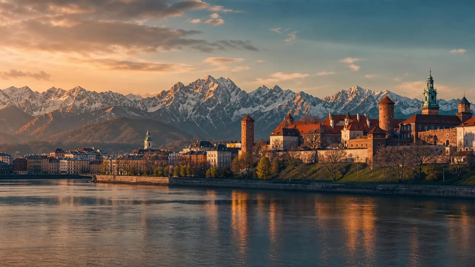 Cinematic travel view of PL, country guide