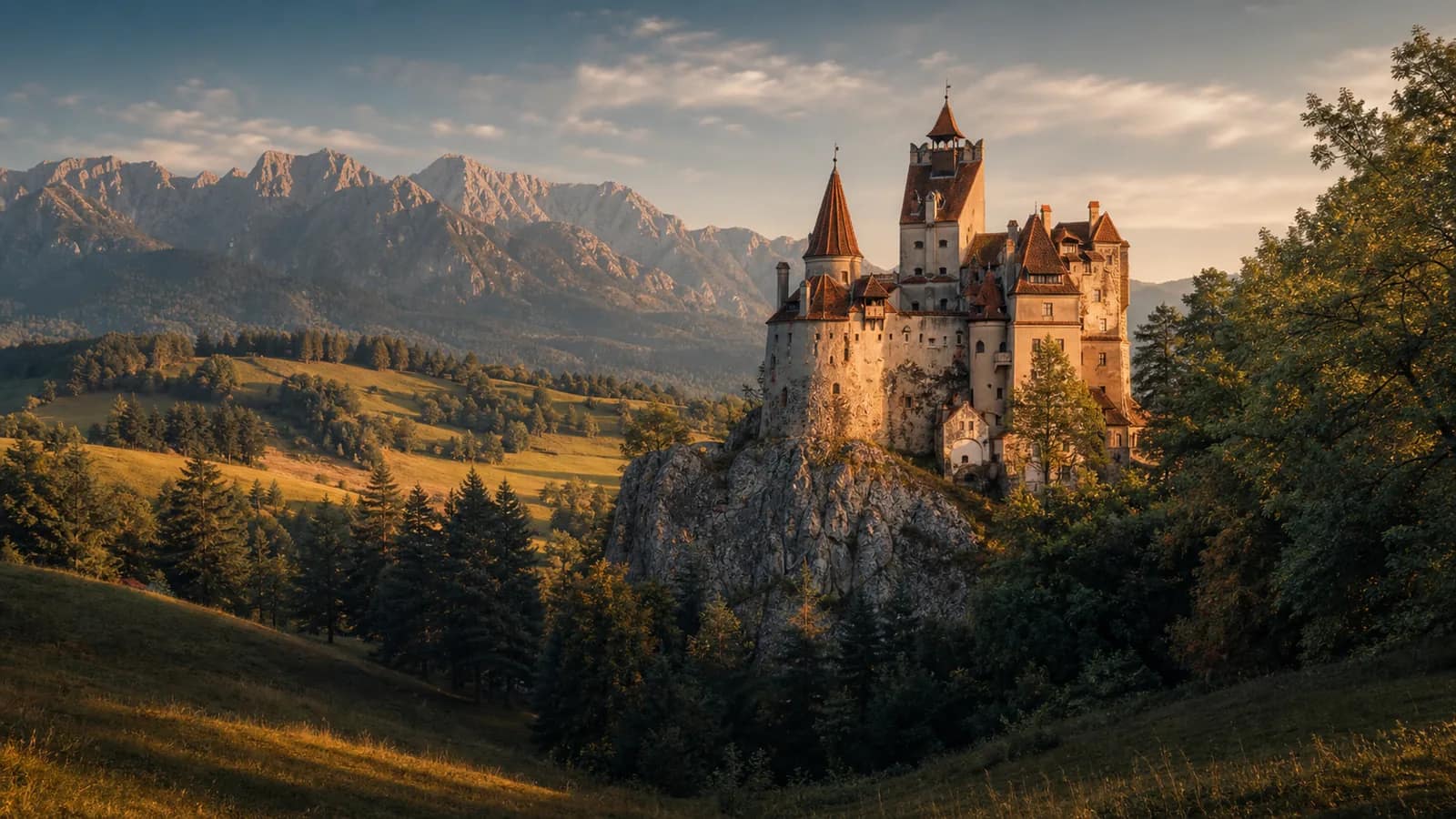 Cinematic travel view of RO, country guide