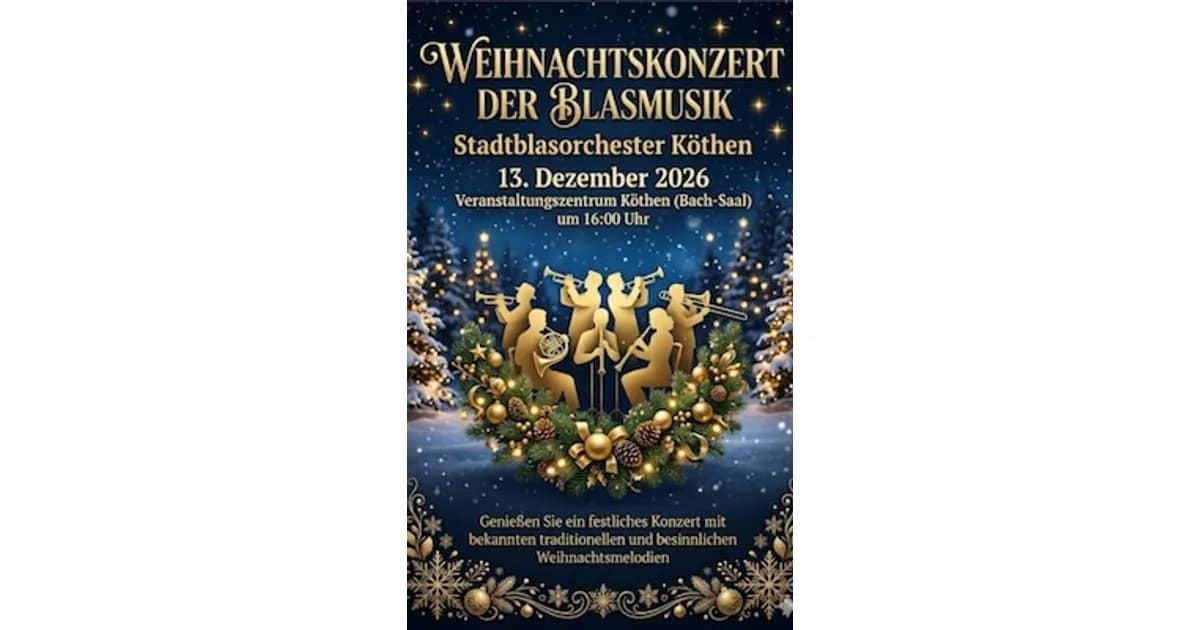 Weihnachtsfest der Blasmusik - Stadtblasorchester Köthen event image