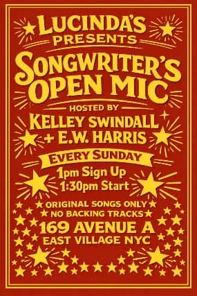Sunday Songwriter's Open Mic Every Week at Lucinda's event image
