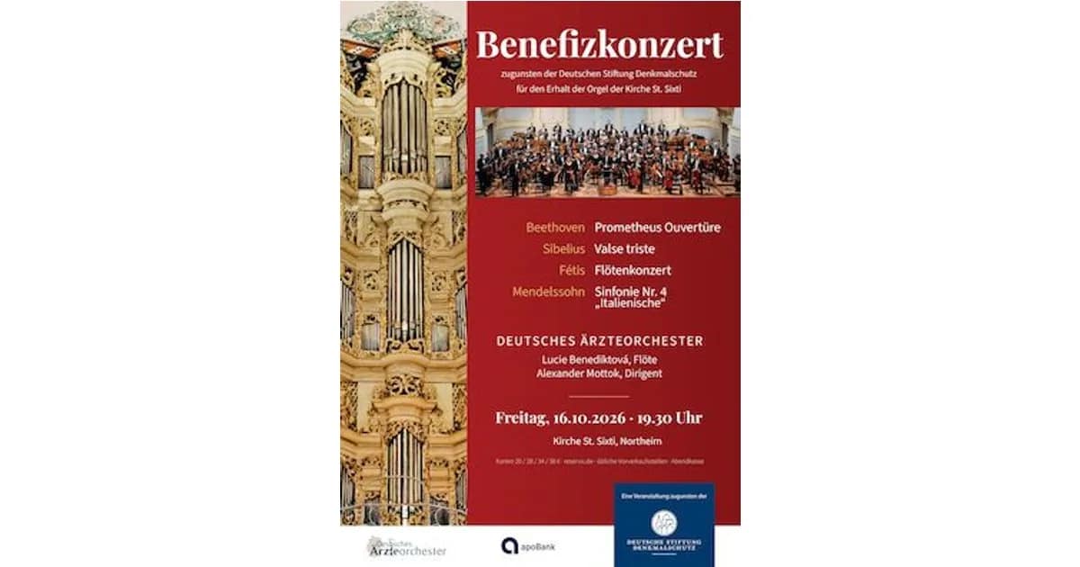 Benefizkonzert - zugunsten der Deutschen Stiftung Denkmalschutz für den Erhalt der Orgel der Kirche St. Sixti event image