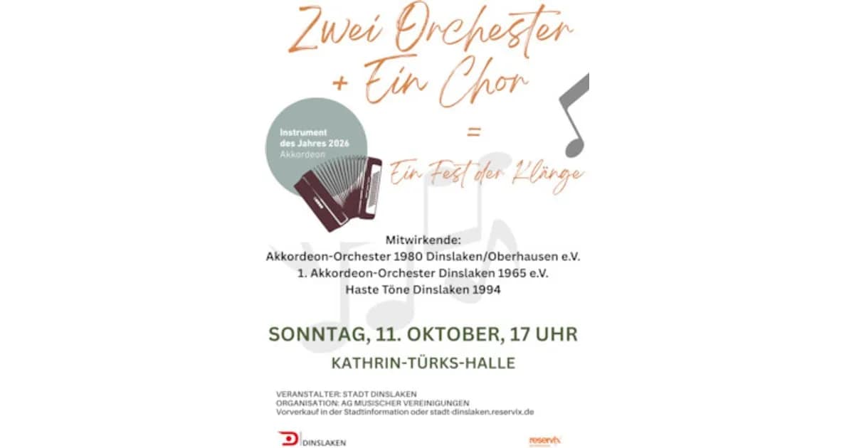 Zwei Orchester + Ein Chor = Ein Fest der Klänge - Die Instrumente der Jahre 2025 und 2026 treffen sich event image