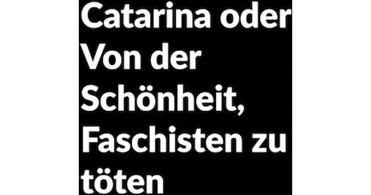 Catarina oder Von der Schönheit, Faschisten zu töten - Nachgespräch mit Vertreterinnen Omas gegen Rechts, Tübingen event image