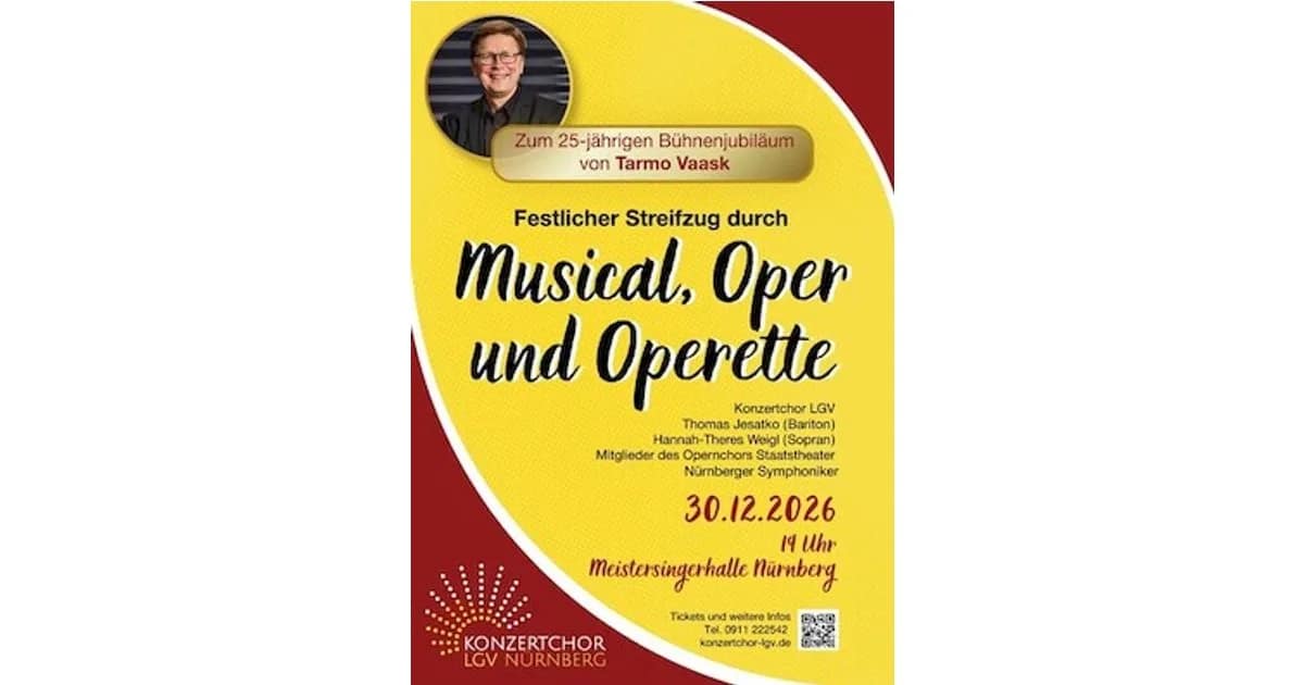 Festlicher Streifzug durch Musical, Oper und Operette - zum 25-jährigen Bühnenjubiläum von Tarmo Vaask event image