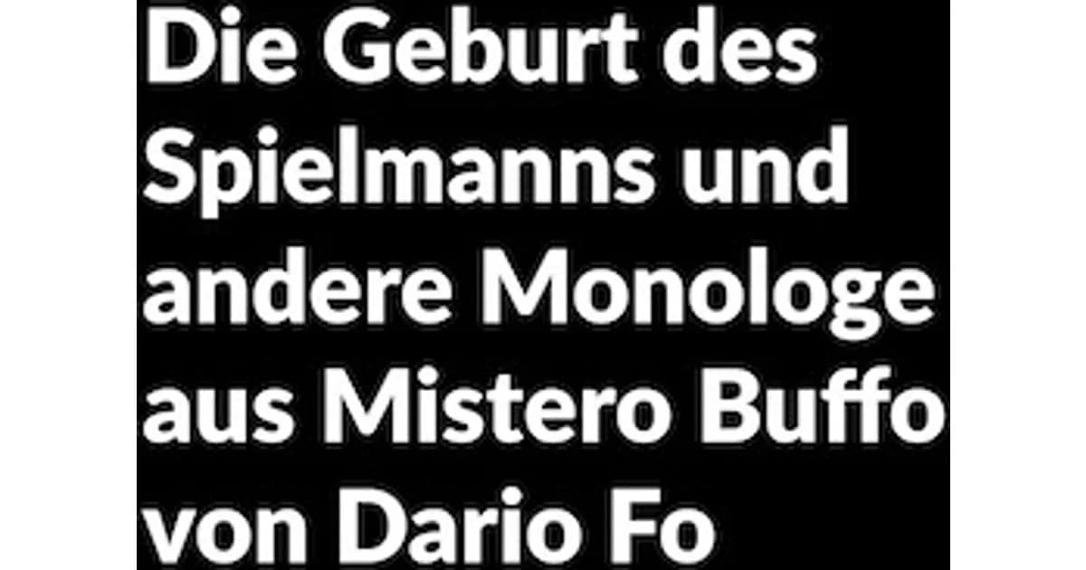 Die Geburt des Spielmanns und andere Monologe aus Mistero Buffo - Premiere event image