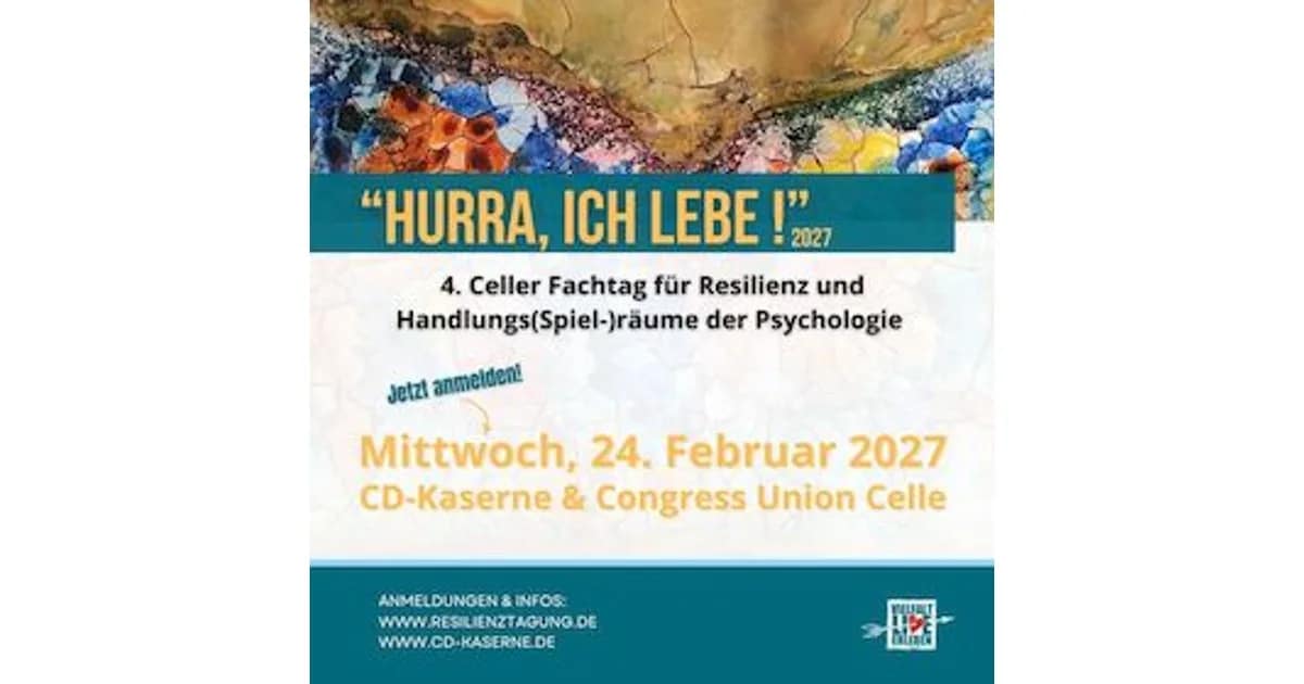 „Hurra, ich lebe!“ - Fachtag für Resilienz und Handlungs (Spiel-)räume der Psychologie event image