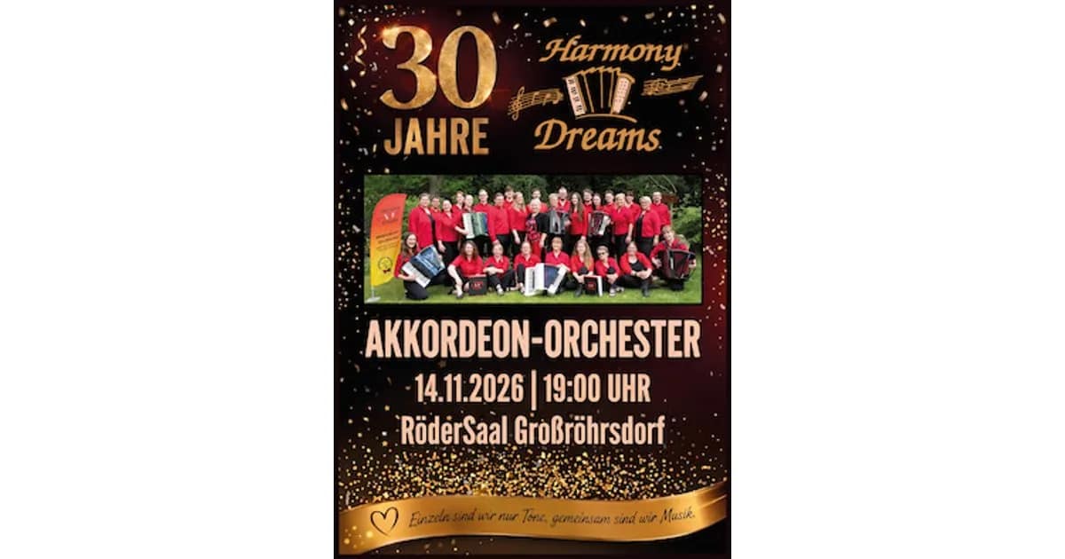 Konzert - 30 Jahre Akkordeonorchester „Harmony Dreams“ event image