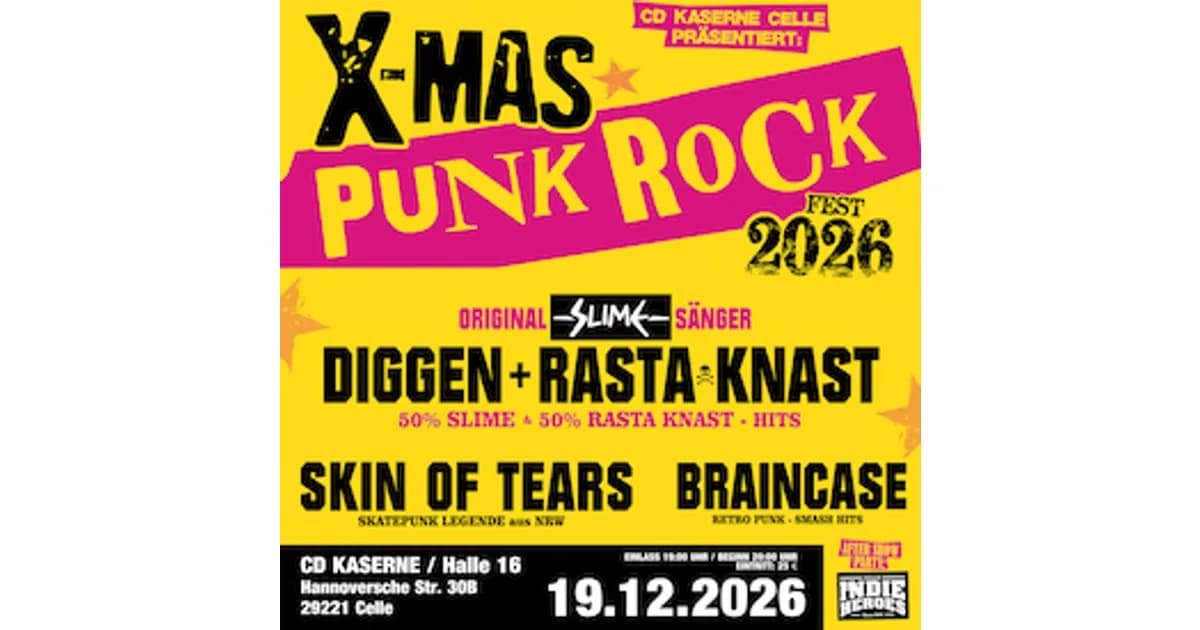X-MAS PUNK ROCK FEST 2026 - DIGGEN + RASTA KNAST, SKIN OF TEARS & BRAINCASE event image