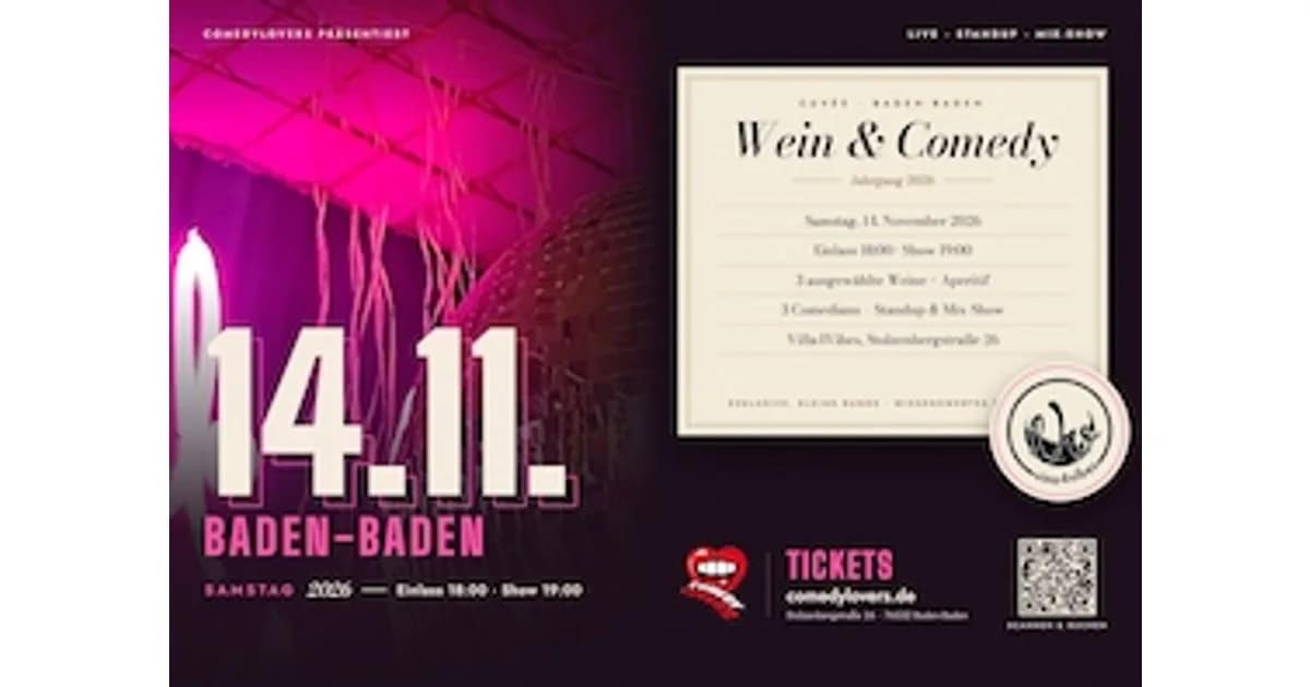 Wein & Comedy // Baden-Baden - 4 Weine + 3 Comedians event image