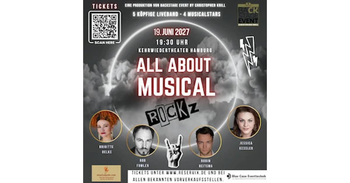 All about Musical - Rockz - mit Jessica Kessler, Brigitte Oelke, Rob Fowler und Robin Reitsma event image