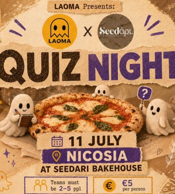 Quiz Night with Pizza Menu: LAOMA x Seedari Collaboration in Nicosia event image