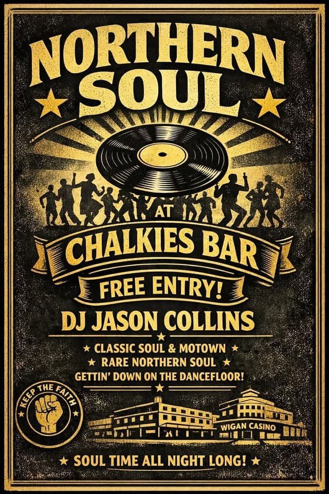 Northern Soul Night: Classic Soul & Motown at Chalkies Bar in Paphos event image