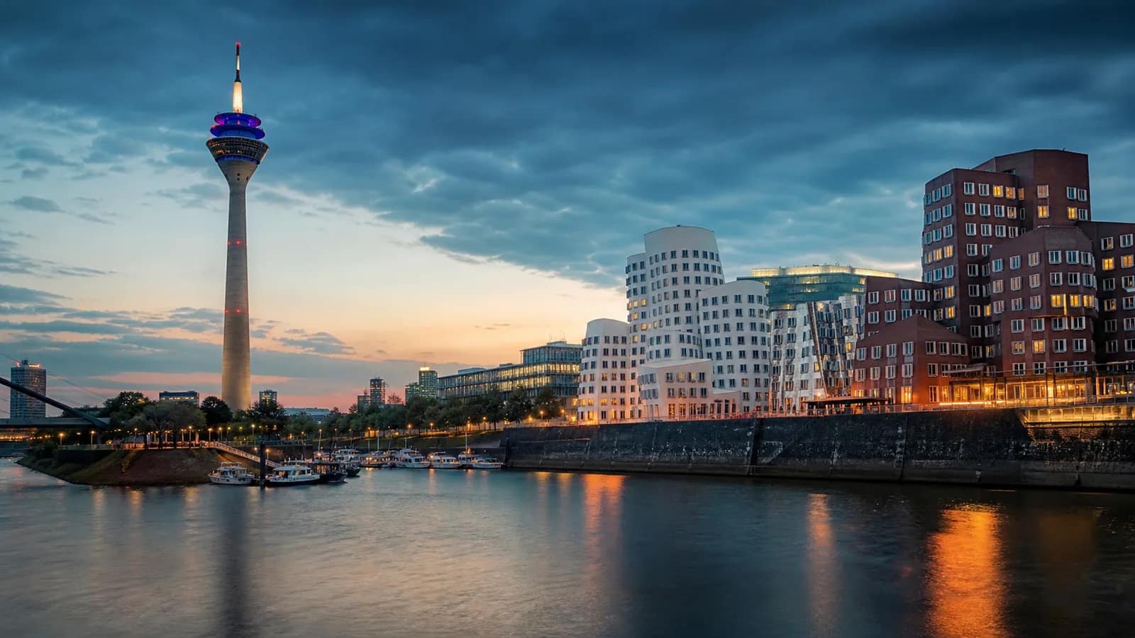 Cinematic travel view of dusseldorf, destination guide