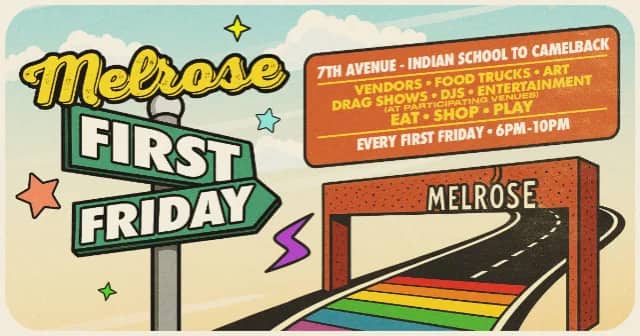 First Friday Melrose Market event poster