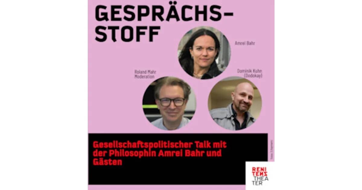 Gesprächsstoff - Gesellschaftspolitischer Talk mit der Philosophin Amrei Bahr und Gästen, Moderation: Roland Mahr - Gesprächsstoff - Gesellschaftspolitischer Talk: Künstliche Intelligenz – Chance oder Risiko?